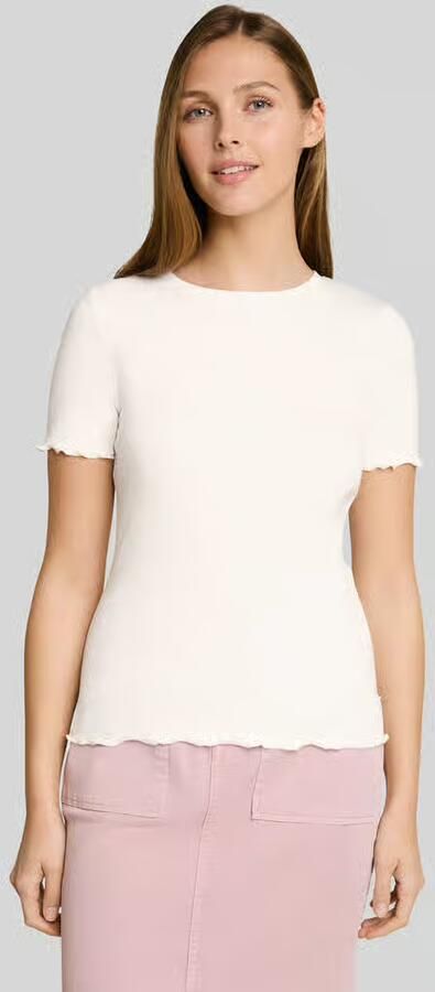 Tom Tailor Denim slim fit T-shirt van katoenmix in ribtricot - Foto 3