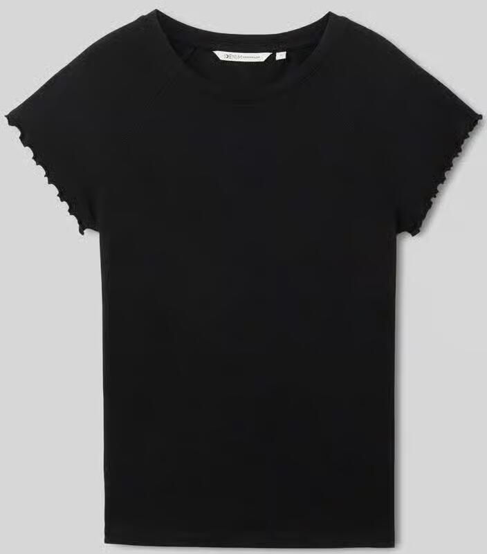 Tom Tailor Denim slim fit T-shirt van ribtricot - Foto 2