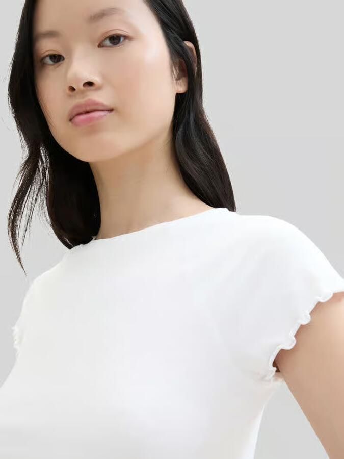 Tom Tailor Denim slim fit T-shirt van ribtricot