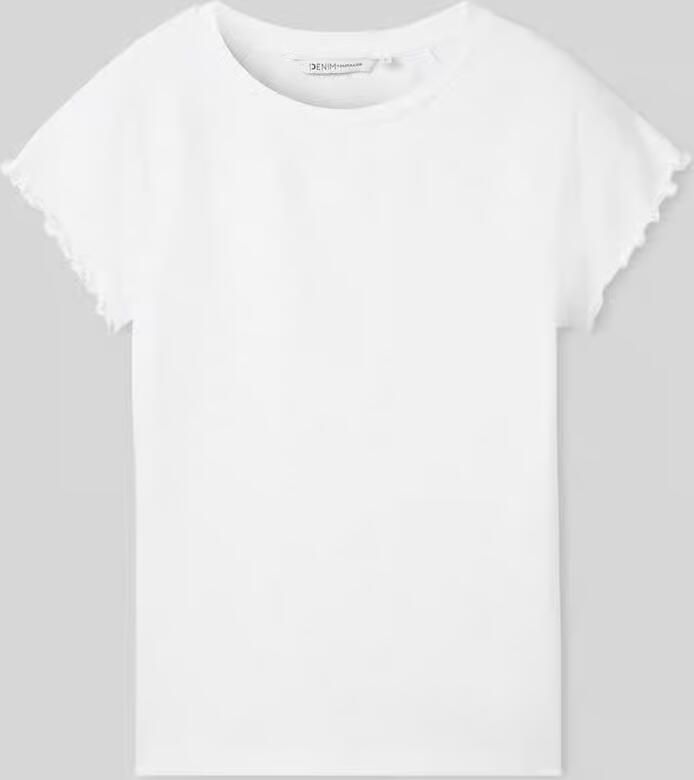 Tom Tailor Denim slim fit T-shirt van ribtricot - Foto 2