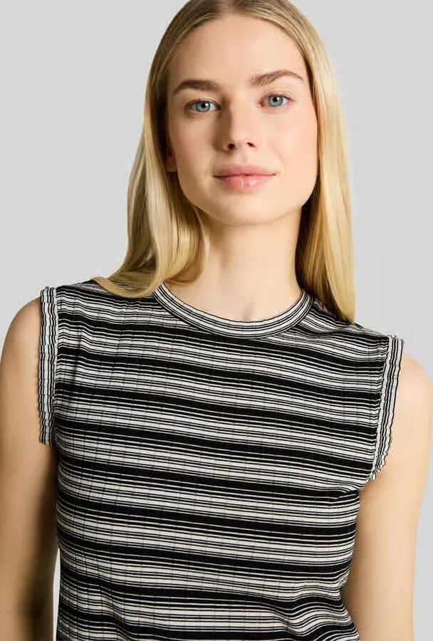 Tom Tailor Denim slim fit top in ribstructuur