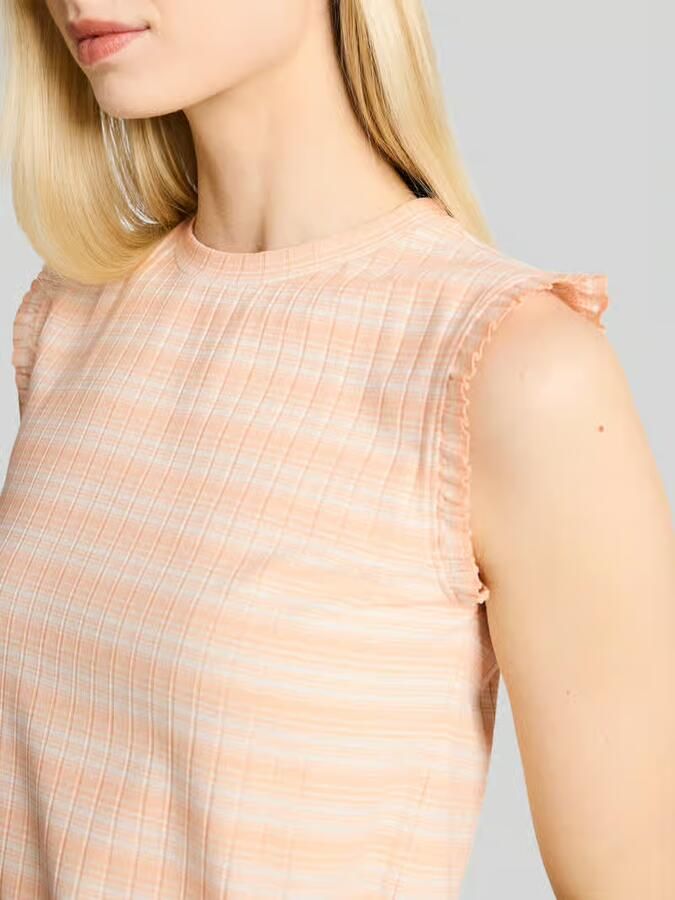 Tom Tailor Denim slim fit top in ribstructuur