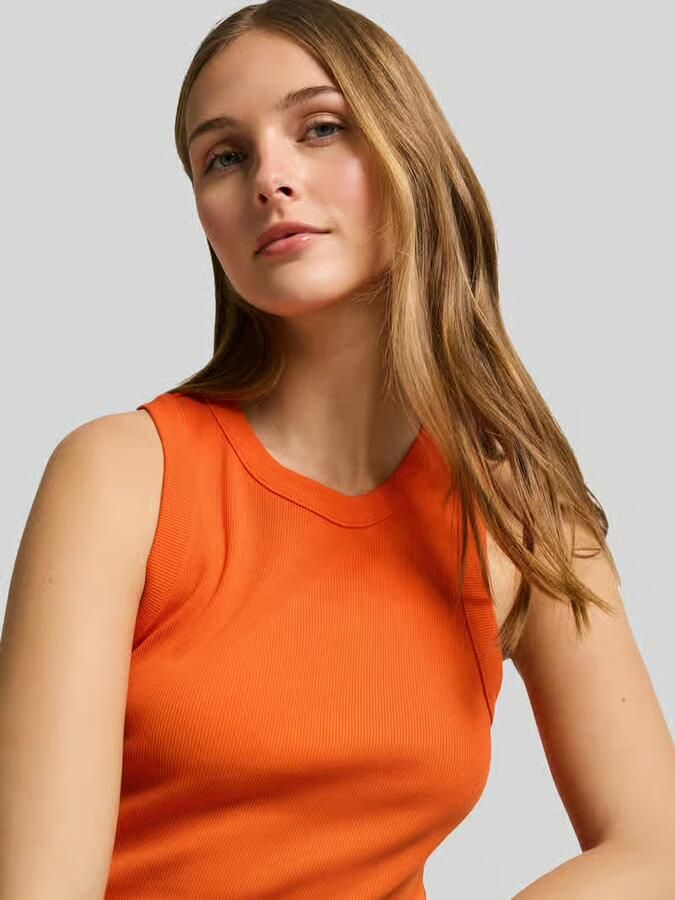 Tom Tailor Denim slim fit top in ribstructuur