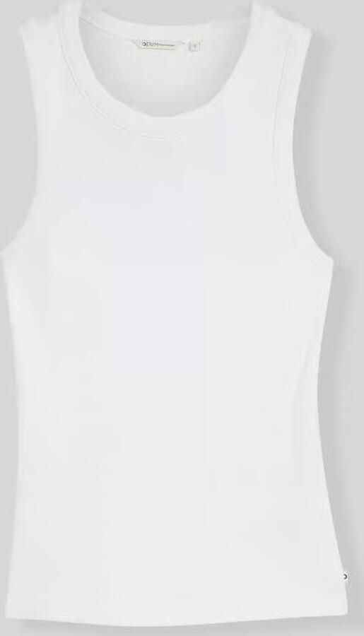 Tom Tailor Denim slim fit top in ribstructuur - Foto 2