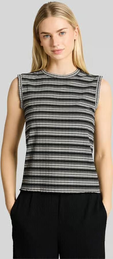 Tom Tailor Denim slim fit top in ribstructuur - Foto 2