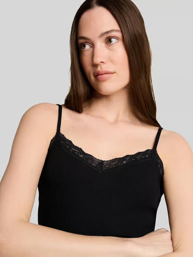 Tom Tailor Denim slim fit top van katoenmix