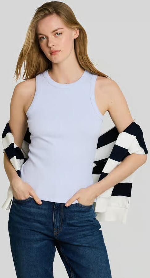Tom Tailor Denim slim fit top van katoenmix - Foto 2