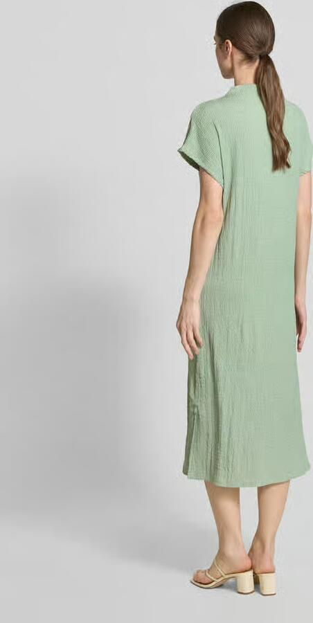 Tom Tailor Denim Soepele midi-jurk met opstaande kraag