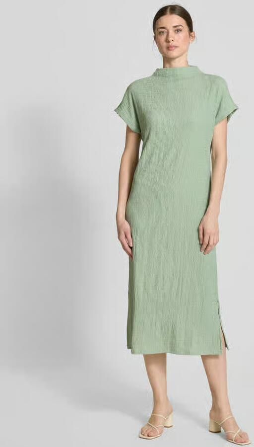 Tom Tailor Denim Soepele midi-jurk met opstaande kraag - Foto 2