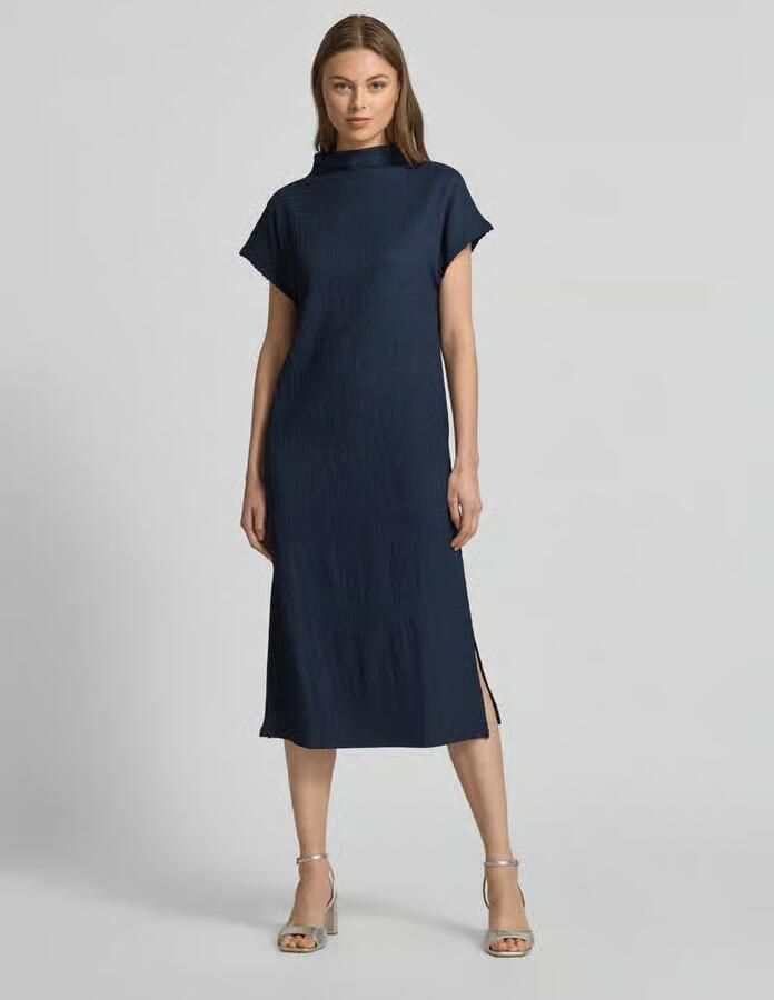 Tom Tailor Denim Soepele midi-jurk met opstaande kraag - Foto 2
