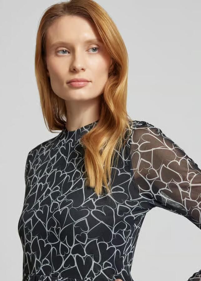 Tom Tailor Denim Uitlopende mini-jurk met all-over motief - Foto 2