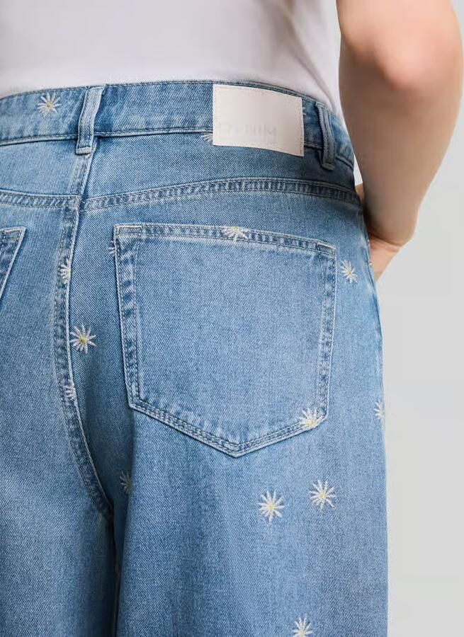 Tom Tailor Denim Wide leg jeans van zuiver katoen model 'LINOU'