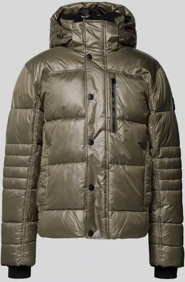 Tom Tailor Regular fit gewatteerd jack van ademend materiaal met afneembare capuchon
