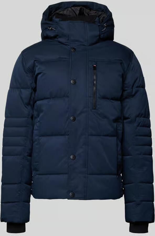 Tom Tailor Regular fit gewatteerd jack van ademend materiaal met afneembare capuchon