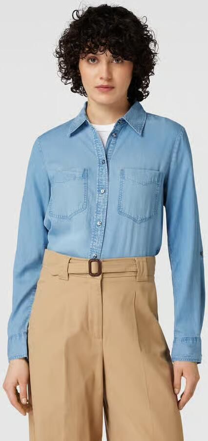 Tom Tailor Jeans blouse met lyocell en kentkraag - Foto 2