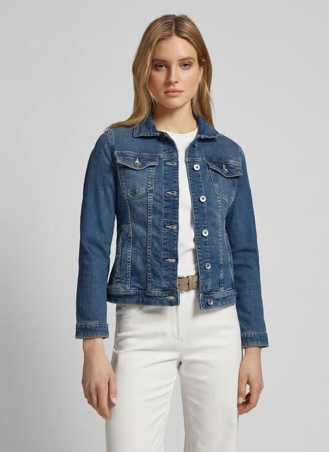 Tom Tailor Jeansjack met knoopsluiting en hemdkraag - Foto 2
