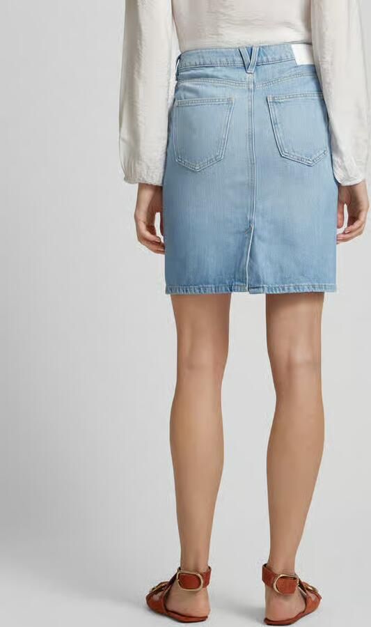 Tom Tailor Knielange jeansrok met steekzakken opzij