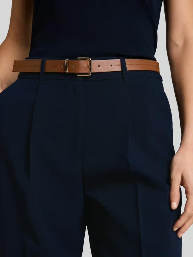 Tom Tailor kort fit broek van mix van katoen en lyocell met riem