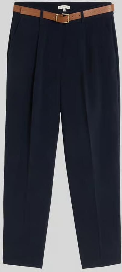 Tom Tailor kort fit broek van mix van katoen en lyocell met riem - Foto 2