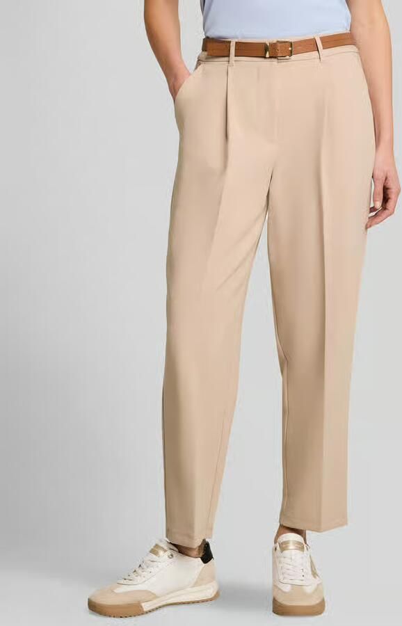 Tom Tailor kort fit broek van mix van katoen en lyocell met riem - Foto 2