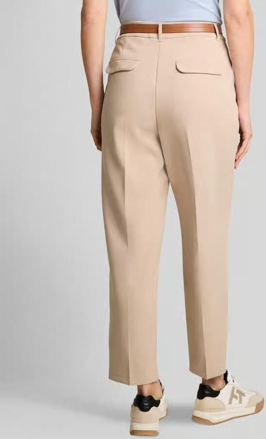 Tom Tailor kort fit broek van mix van katoen en lyocell met riem - Foto 3