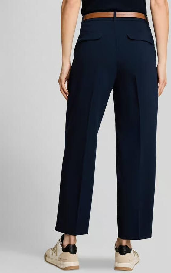 Tom Tailor kort fit broek van mix van katoen en lyocell met riem - Foto 2