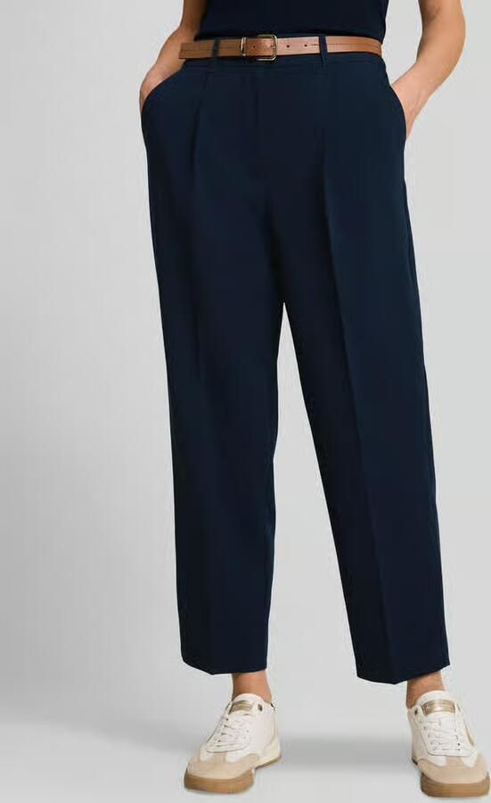 Tom Tailor kort fit broek van mix van katoen en lyocell met riem - Foto 3