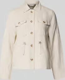 Tom Tailor Korte blazer met tailleriem van linnenmix