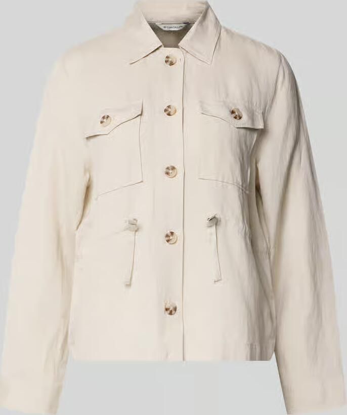 Tom Tailor Korte blazer met tailleriem van linnenmix - Foto 2