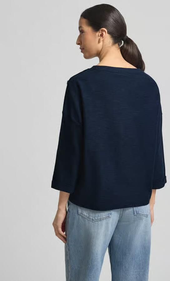 Tom Tailor loose fit 3 4-shirt van katoenmix met modal-aandeel