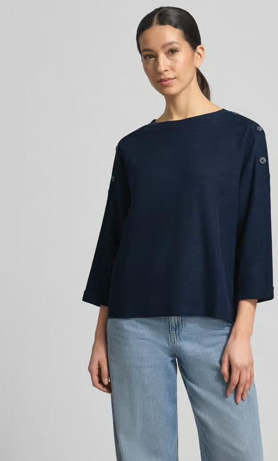 Tom Tailor loose fit 3 4-shirt van katoenmix met modal-aandeel - Foto 3