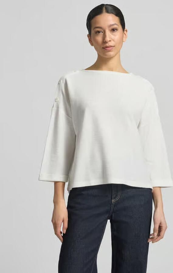 Tom Tailor loose fit 3 4-shirt van katoenmix met modal-aandeel - Foto 2