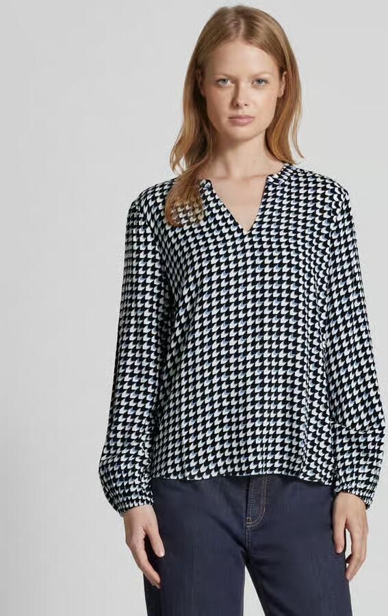 Tom Tailor Loose fit blouse met lange mouwen van soepel viscose met tuniekkraag - Foto 2