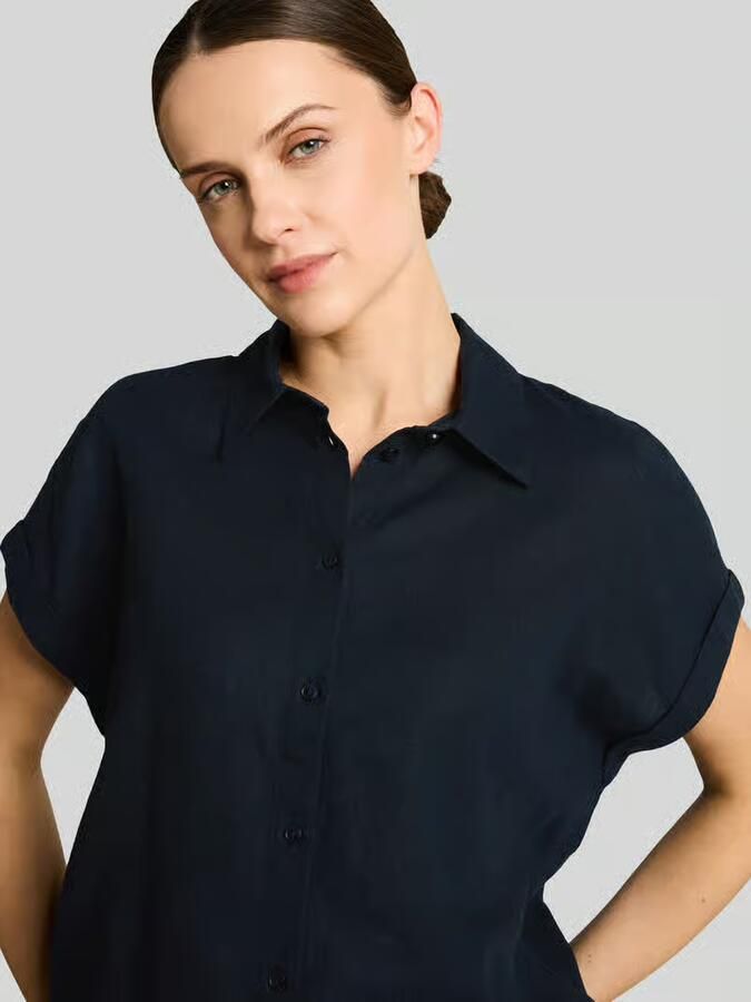 Tom Tailor Loose fit blouse van linnen-viscosemix