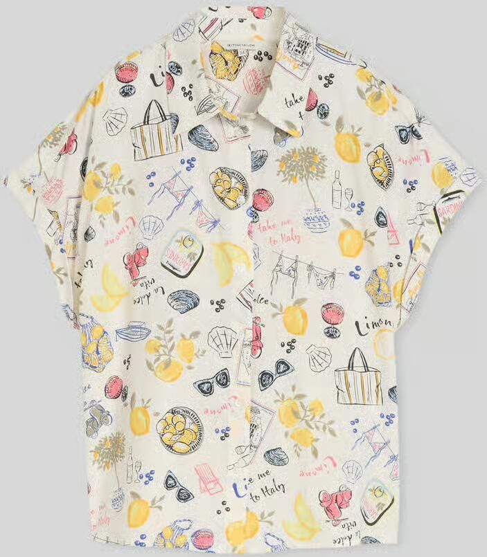 Tom Tailor Loose fit blouse van linnen-viscosemix - Foto 2