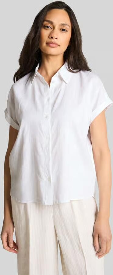 Tom Tailor Loose fit blouse van linnen-viscosemix - Foto 3