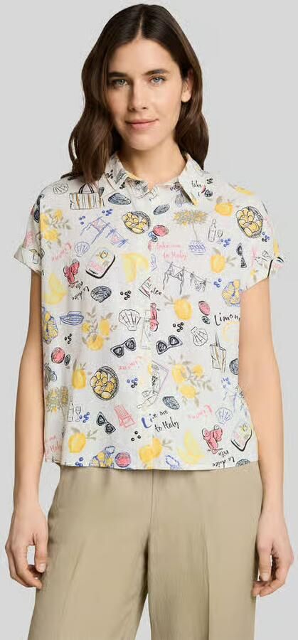 Tom Tailor Loose fit blouse van linnen-viscosemix - Foto 2