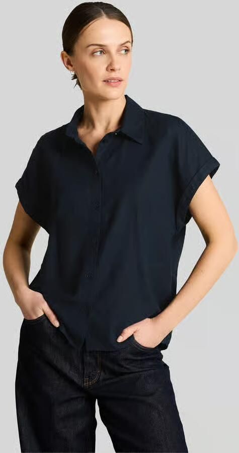 Tom Tailor Loose fit blouse van linnen-viscosemix - Foto 4