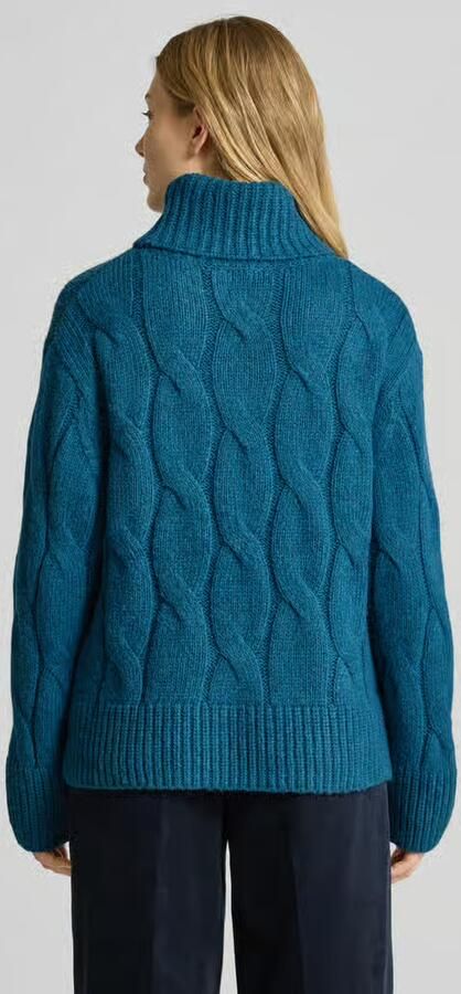 Tom Tailor Loose fit coltrui van katoenmix met wol
