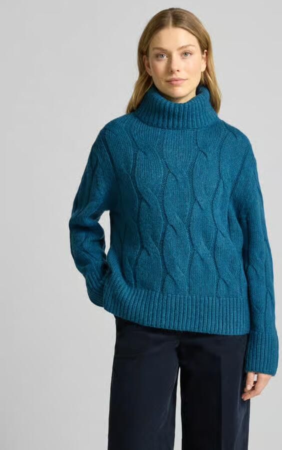 Tom Tailor Loose fit coltrui van katoenmix met wol - Foto 2
