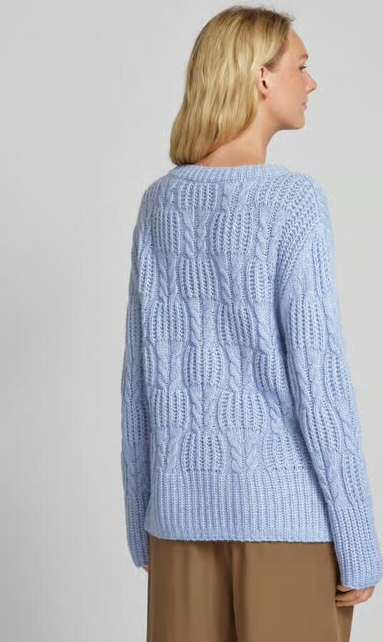 Tom Tailor Loose fit gebreide pullover met kabelpatroon en zijsplitten