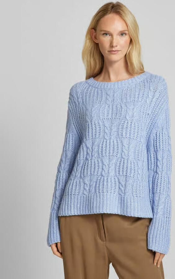 Tom Tailor Loose fit gebreide pullover met kabelpatroon en zijsplitten - Foto 4
