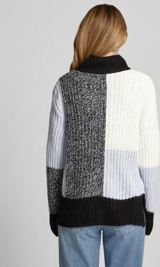 Tom Tailor Loose fit gebreide pullover met wol en colour-blocking