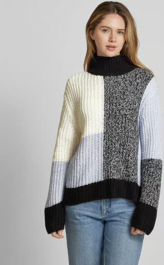 Tom Tailor Loose fit gebreide pullover met wol en colour-blocking - Foto 2