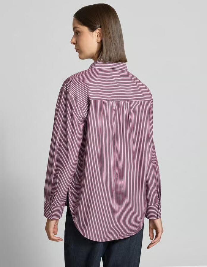 Tom Tailor Loose fit overhemdblouse van mix van katoen en lyocell