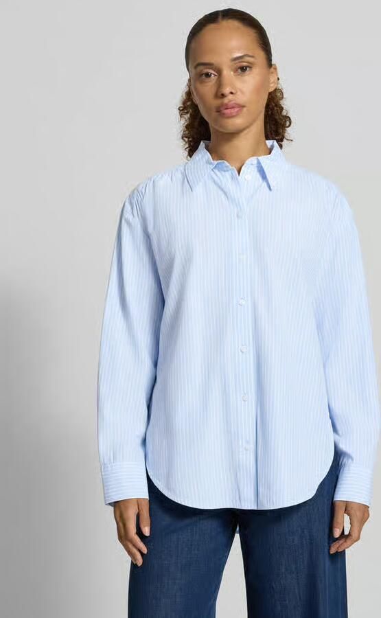 Tom Tailor Loose fit overhemdblouse van mix van katoen en lyocell - Foto 3