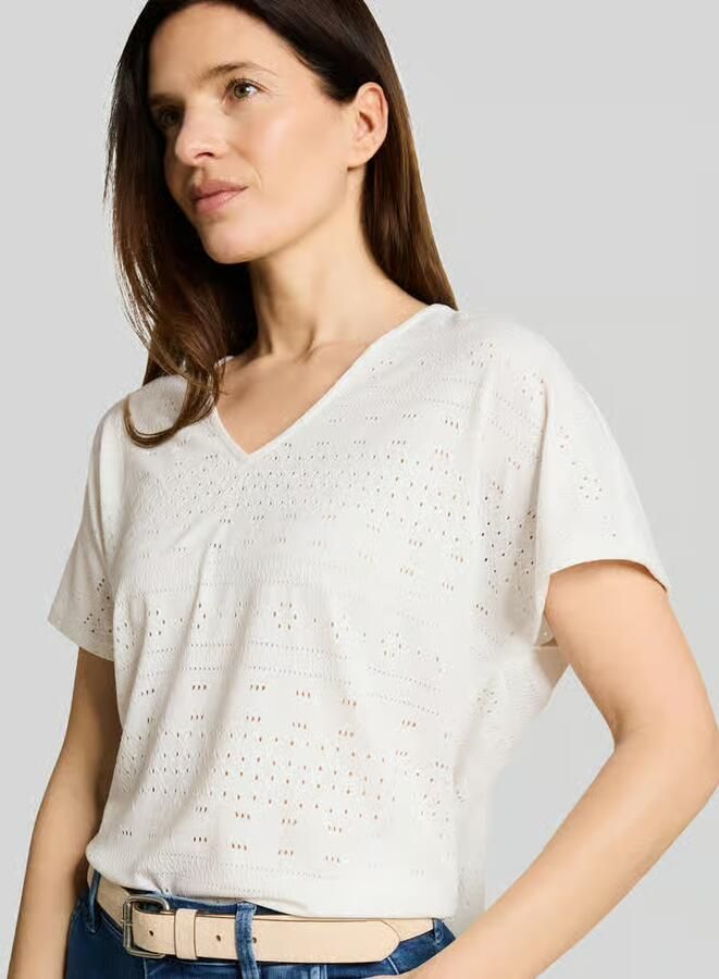 Tom Tailor Loose fit T-shirt met gaatjesmotief