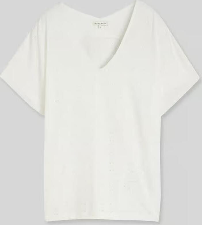 Tom Tailor Loose fit T-shirt met gaatjesmotief - Foto 2