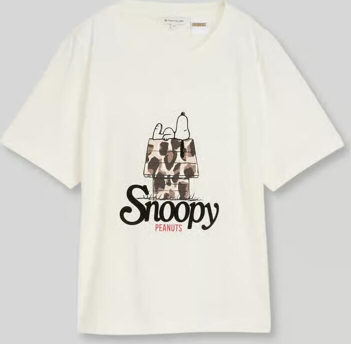 Tom Tailor Loose fit t-shirt van pure katoen met Peanuts-print