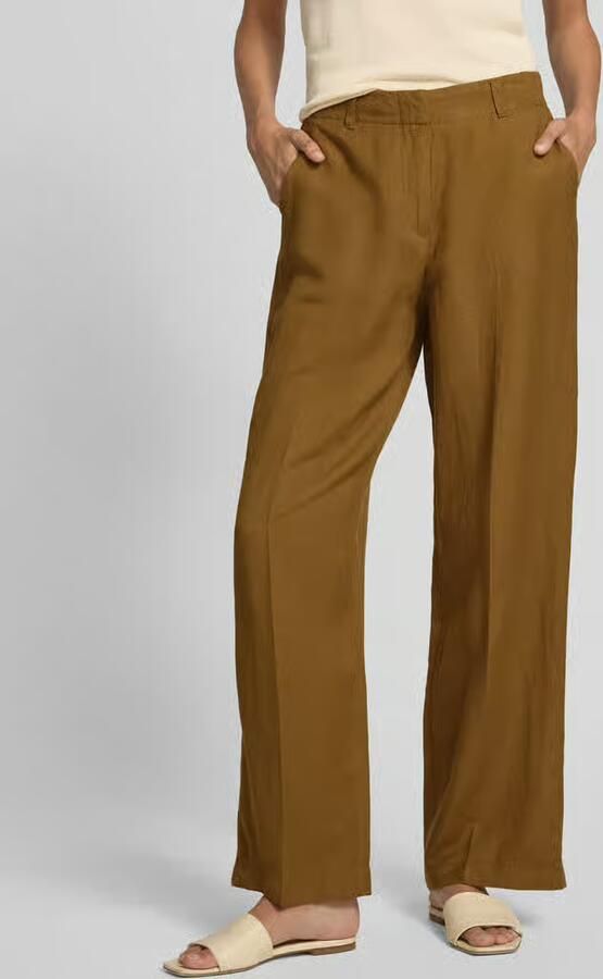 Tom Tailor Loose fit wijde broek van een mix van linnen en viscose - Foto 2